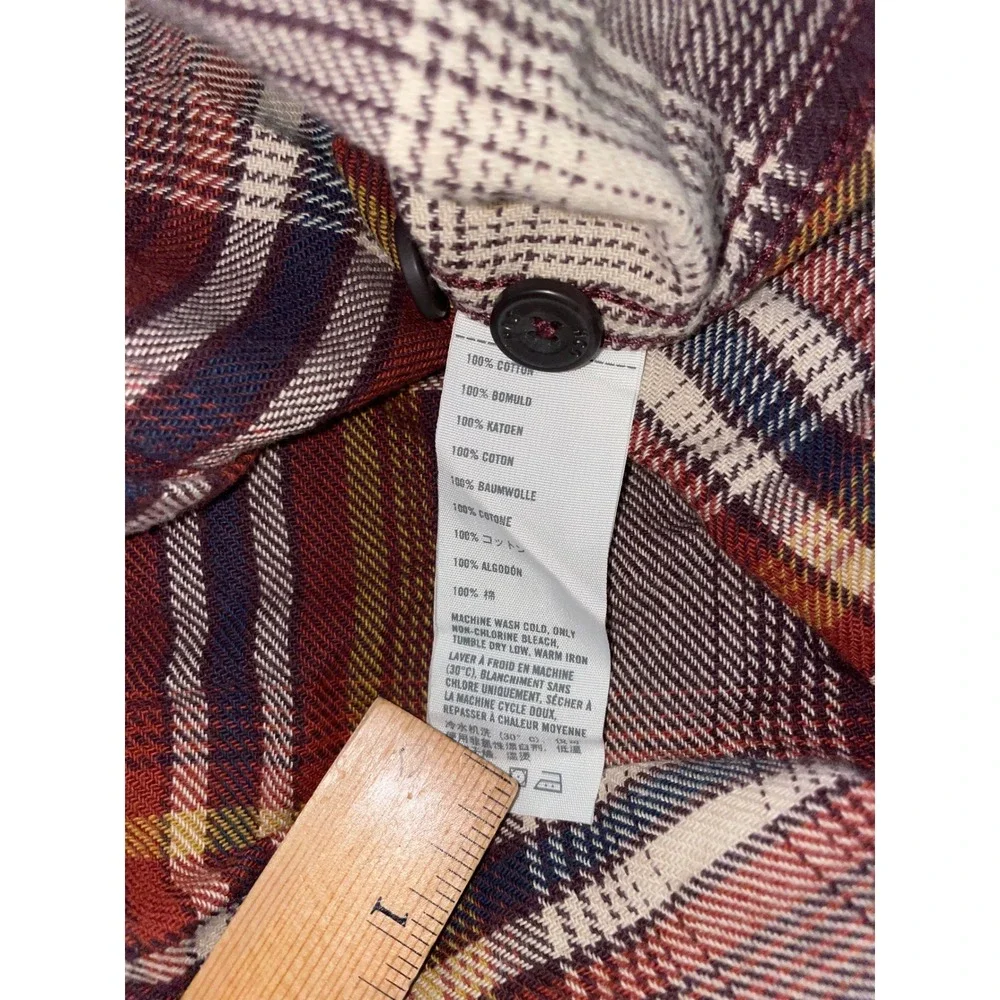 Hollister California Cotton Brown Plaid‎ Flannel Shirt Long Sleeve Button Up XL